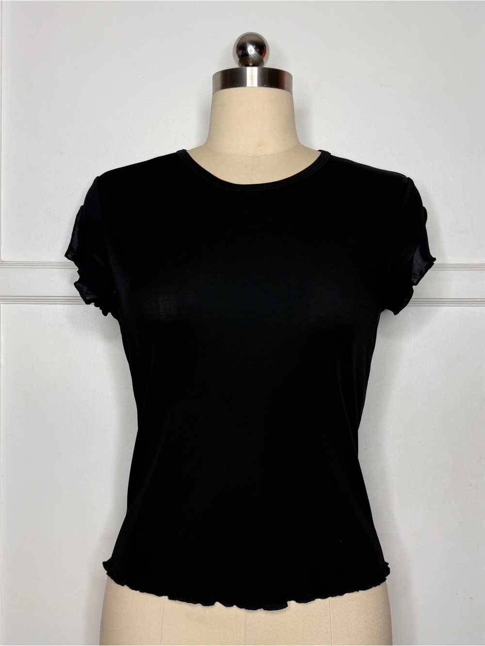 Black mesh top
